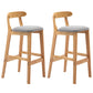 Moderner Tresenhocker ohne Armlehnen, Gummiholz, Café-Barhocker mit Sitz und Pedal