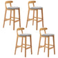 Moderner Tresenhocker ohne Armlehnen, Gummiholz, Café-Barhocker mit Sitz und Pedal