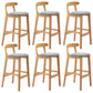 Moderner Tresenhocker ohne Armlehnen, Gummiholz, Café-Barhocker mit Sitz und Pedal
