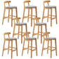 Moderner Tresenhocker ohne Armlehnen, Gummiholz, Café-Barhocker mit Sitz und Pedal