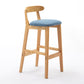 Moderner Tresenhocker ohne Armlehnen, Gummiholz, Café-Barhocker mit Sitz und Pedal