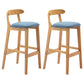 Moderner Tresenhocker ohne Armlehnen, Gummiholz, Café-Barhocker mit Sitz und Pedal