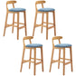 Moderner Tresenhocker ohne Armlehnen, Gummiholz, Café-Barhocker mit Sitz und Pedal