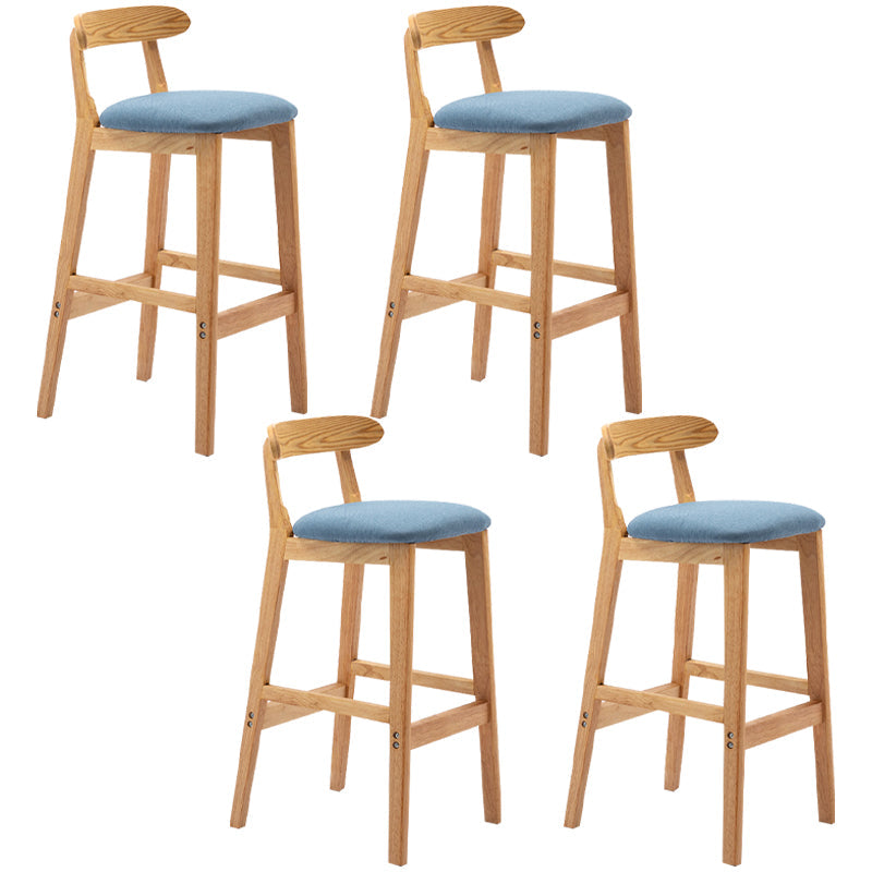 Moderner Tresenhocker ohne Armlehnen, Gummiholz, Café-Barhocker mit Sitz und Pedal