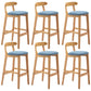 Moderner Tresenhocker ohne Armlehnen, Gummiholz, Café-Barhocker mit Sitz und Pedal