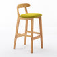 Moderner Tresenhocker ohne Armlehnen, Gummiholz, Café-Barhocker mit Sitz und Pedal