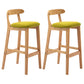 Moderner Tresenhocker ohne Armlehnen, Gummiholz, Café-Barhocker mit Sitz und Pedal
