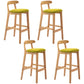 Moderner Tresenhocker ohne Armlehnen, Gummiholz, Café-Barhocker mit Sitz und Pedal
