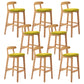 Moderner Tresenhocker ohne Armlehnen, Gummiholz, Café-Barhocker mit Sitz und Pedal