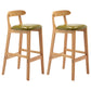 Moderner Tresenhocker ohne Armlehnen, Gummiholz, Café-Barhocker mit Sitz und Pedal