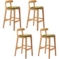Moderner Tresenhocker ohne Armlehnen, Gummiholz, Café-Barhocker mit Sitz und Pedal