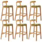 Moderner Tresenhocker ohne Armlehnen, Gummiholz, Café-Barhocker mit Sitz und Pedal