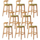 Moderner Tresenhocker ohne Armlehnen, Gummiholz, Café-Barhocker mit Sitz und Pedal