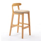 Moderner Tresenhocker ohne Armlehnen, Gummiholz, Café-Barhocker mit Sitz und Pedal