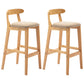 Moderner Tresenhocker ohne Armlehnen, Gummiholz, Café-Barhocker mit Sitz und Pedal