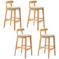 Moderner Tresenhocker ohne Armlehnen, Gummiholz, Café-Barhocker mit Sitz und Pedal