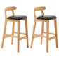 Moderner Tresenhocker ohne Armlehnen, Gummiholz, Café-Barhocker mit Sitz und Pedal