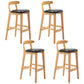 Moderner Tresenhocker ohne Armlehnen, Gummiholz, Café-Barhocker mit Sitz und Pedal