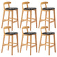 Moderner Tresenhocker ohne Armlehnen, Gummiholz, Café-Barhocker mit Sitz und Pedal