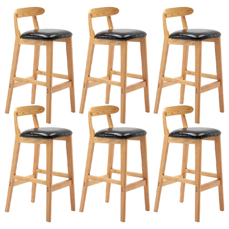 Moderner Tresenhocker ohne Armlehnen, Gummiholz, Café-Barhocker mit Sitz und Pedal