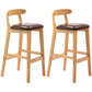 Moderner Tresenhocker ohne Armlehnen, Gummiholz, Café-Barhocker mit Sitz und Pedal