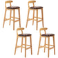 Moderner Tresenhocker ohne Armlehnen, Gummiholz, Café-Barhocker mit Sitz und Pedal