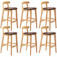 Moderner Tresenhocker ohne Armlehnen, Gummiholz, Café-Barhocker mit Sitz und Pedal