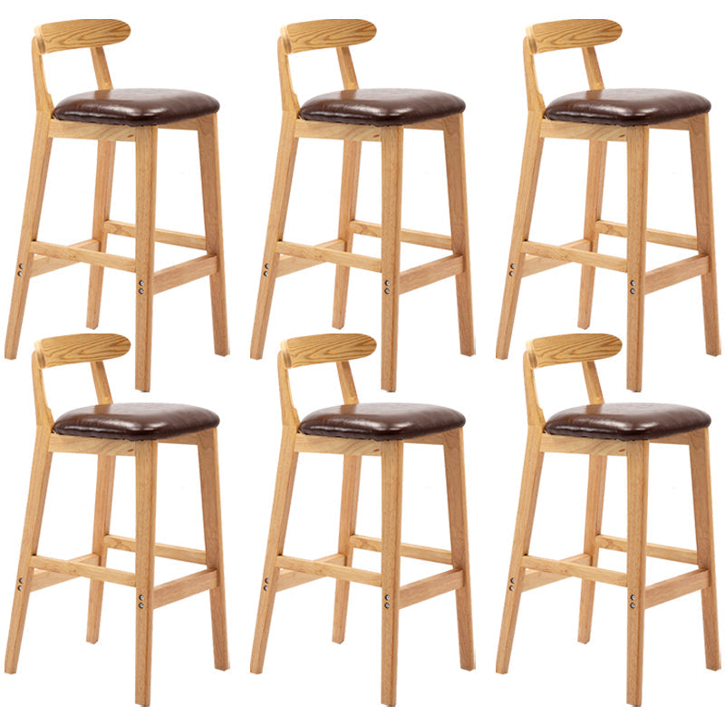 Moderner Tresenhocker ohne Armlehnen, Gummiholz, Café-Barhocker mit Sitz und Pedal