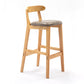 Moderner Tresenhocker ohne Armlehnen, Gummiholz, Café-Barhocker mit Sitz und Pedal