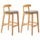 Moderner Tresenhocker ohne Armlehnen, Gummiholz, Café-Barhocker mit Sitz und Pedal