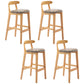 Moderner Tresenhocker ohne Armlehnen, Gummiholz, Café-Barhocker mit Sitz und Pedal