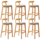 Moderner Tresenhocker ohne Armlehnen, Gummiholz, Café-Barhocker mit Sitz und Pedal