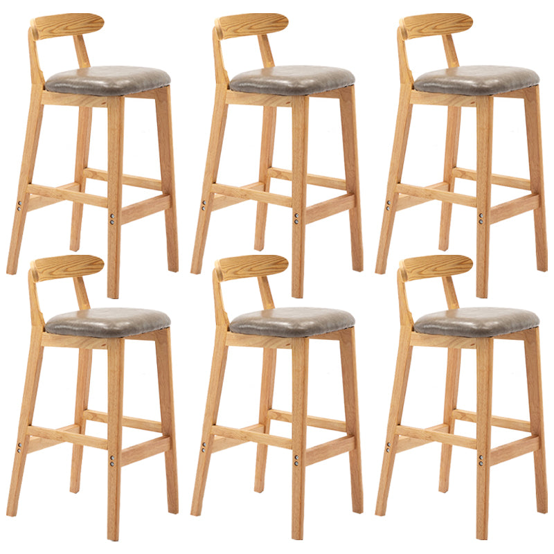 Moderner Tresenhocker ohne Armlehnen, Gummiholz, Café-Barhocker mit Sitz und Pedal