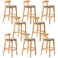 Moderner Tresenhocker ohne Armlehnen, Gummiholz, Café-Barhocker mit Sitz und Pedal