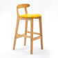 Moderner Tresenhocker ohne Armlehnen, Gummiholz, Café-Barhocker mit Sitz und Pedal