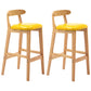 Moderner Tresenhocker ohne Armlehnen, Gummiholz, Café-Barhocker mit Sitz und Pedal