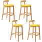 Moderner Tresenhocker ohne Armlehnen, Gummiholz, Café-Barhocker mit Sitz und Pedal
