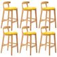 Moderner Tresenhocker ohne Armlehnen, Gummiholz, Café-Barhocker mit Sitz und Pedal