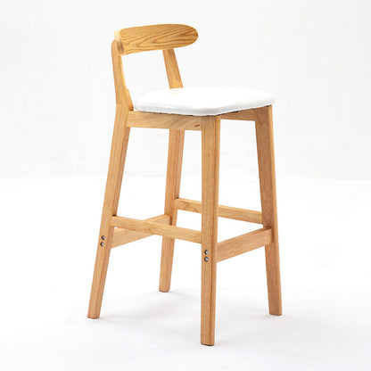 Moderner Tresenhocker ohne Armlehnen, Gummiholz, Café-Barhocker mit Sitz und Pedal