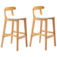 Moderner Tresenhocker ohne Armlehnen, Gummiholz, Café-Barhocker mit Sitz und Pedal