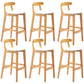 Moderner Tresenhocker ohne Armlehnen, Gummiholz, Café-Barhocker mit Sitz und Pedal