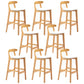 Moderner Tresenhocker ohne Armlehnen, Gummiholz, Café-Barhocker mit Sitz und Pedal