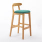 Moderner Tresenhocker ohne Armlehnen, Gummiholz, Café-Barhocker mit Sitz und Pedal