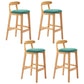 Moderner Tresenhocker ohne Armlehnen, Gummiholz, Café-Barhocker mit Sitz und Pedal