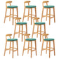 Moderner Tresenhocker ohne Armlehnen, Gummiholz, Café-Barhocker mit Sitz und Pedal
