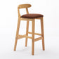 Moderner Tresenhocker ohne Armlehnen, Gummiholz, Café-Barhocker mit Sitz und Pedal