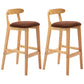 Moderner Tresenhocker ohne Armlehnen, Gummiholz, Café-Barhocker mit Sitz und Pedal