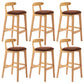 Moderner Tresenhocker ohne Armlehnen, Gummiholz, Café-Barhocker mit Sitz und Pedal