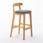 Moderner Tresenhocker ohne Armlehnen, Gummiholz, Café-Barhocker mit Sitz und Pedal
