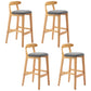 Moderner Tresenhocker ohne Armlehnen, Gummiholz, Café-Barhocker mit Sitz und Pedal